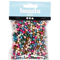 Abalorios de cristal 5mm. 130gr. colores metalizados