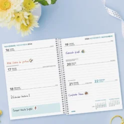 Agenda cuarto secundaria semana vista horizontal Fiori 2026-2027
