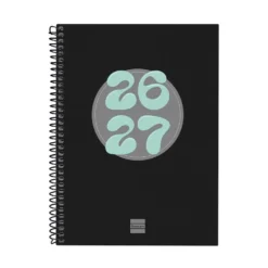 Agenda cuarto semana vista horizontal Cool negro 2026-2027