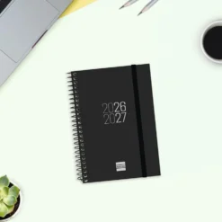 Agenda E8 semana vista horizontal Espir negro 2026-2027