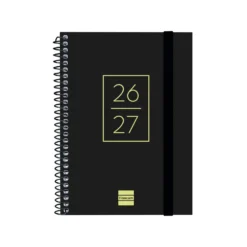 Agenda octavo secundaria semana vista horizontal negro 2026-2027
