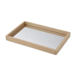 Bandeja con espejo de madera 36x24x3cm.
