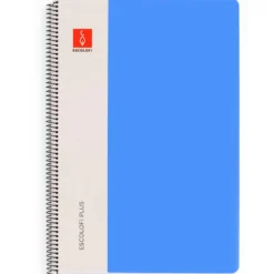 Bloc A4 color azul pauta 3mm. 80 hojas serie Plus