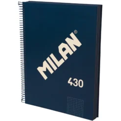 Bloc A4 cuadrícula 5x5 Milan 430 azul 120hojas 95gr tapa dura