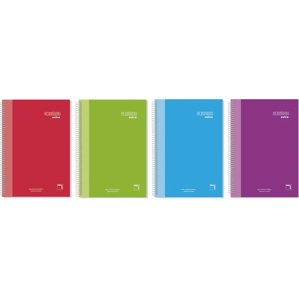 Bloc A4 cuadro 5mm. 120 hojas microperforado colores surtidos Premium extra
