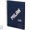 Bloc A5 tapa dura cuadro 5x5mm 80 hojas azul serie 1918 Milan