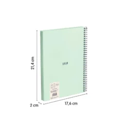 Bloc A5 tapa dura cuadro 5x5mm 80 hojas verde serie 1918 Milan