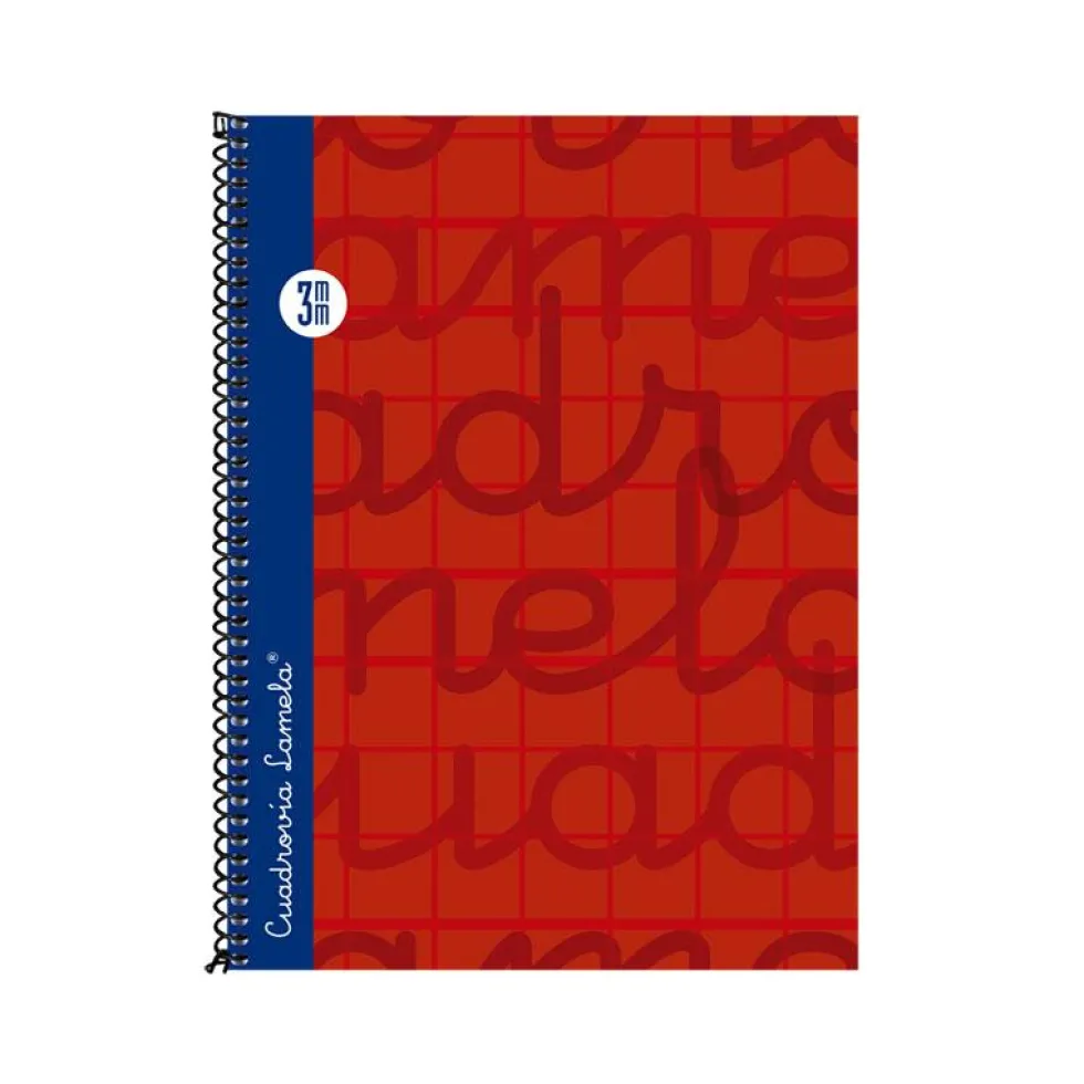 Bloc cuarto cuadrovía 3mm. 80 hojas tapa extra dura rojo