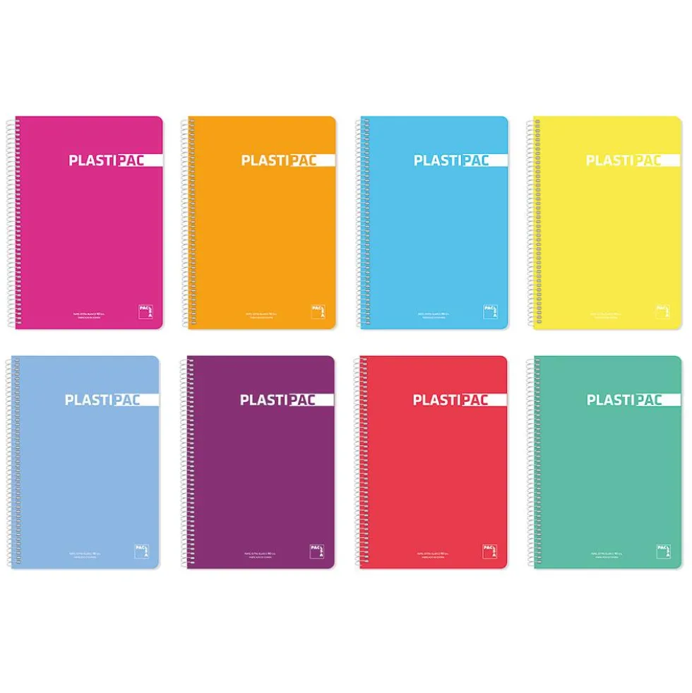 Bloc folio liso tapa de plástico 80 hojas Plastipac
