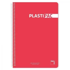 Bloc folio rojo cuadro 4mm. 80 hojas Plastipac