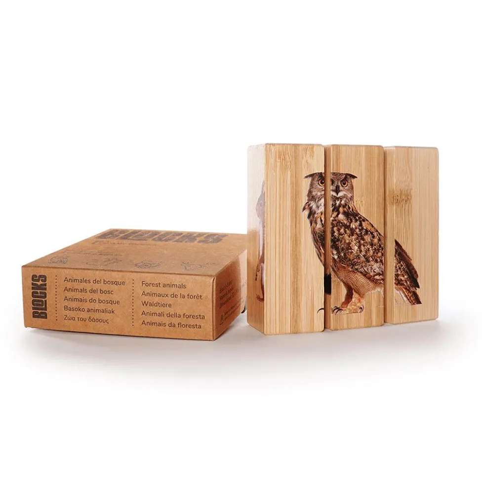 BLOCKS Puzzle rompecabezas de 3 piezas animales del bosque