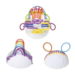 Bola sensorial 11cm con cintas silicona colores