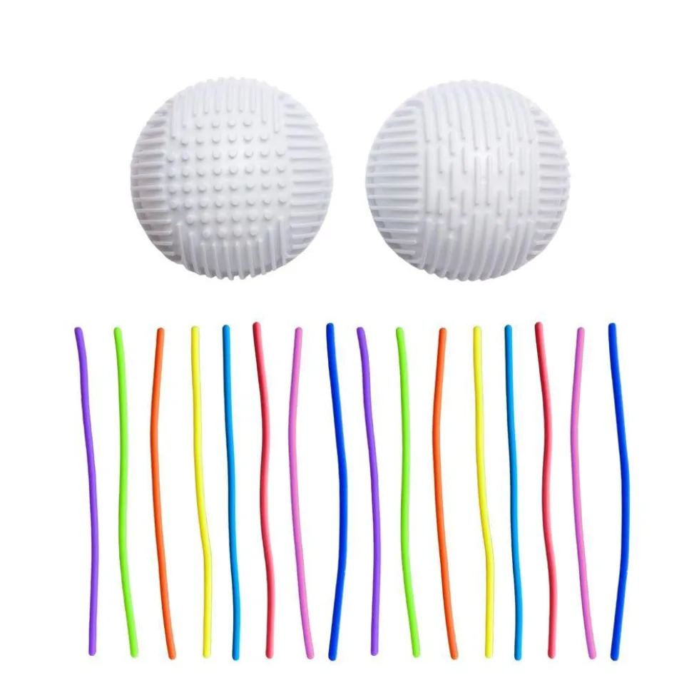 Bola sensorial 11cm con cintas silicona colores
