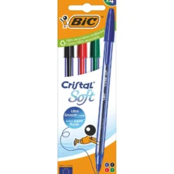 Bolígrafo Bic Cristal Soft 4 unidades de colores