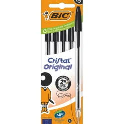 Bolígrafo Bic Cristal tinta negra 5 unidades