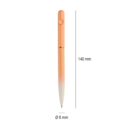 Bolígrafo degradado naranja tinta azul