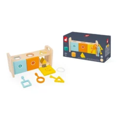 Caja madera llaves encaje formas y colores