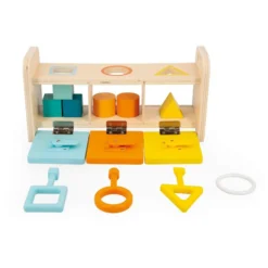 Caja madera llaves encaje formas y colores