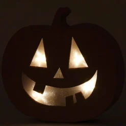 Calabaza con luz Halloween papel maché 22x20x4cm