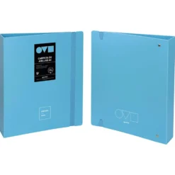 Carpeta A4 4 anillas 40mm polyfoam azul cielo Unequal Minimal