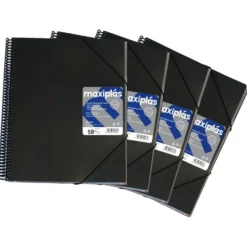 Carpeta A4 50 fundas color negro opaco Maxiplás