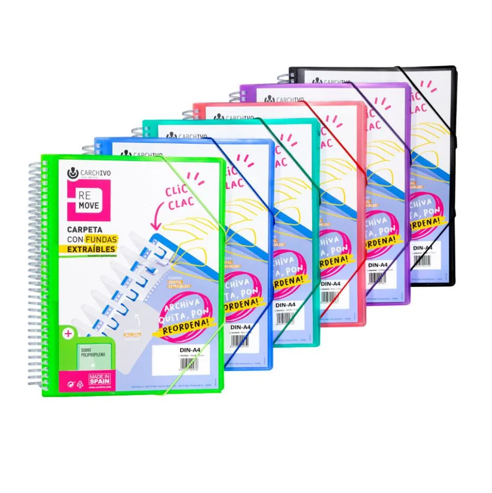 Carpeta A4 PP 30 fundas extraíbles Remove colores surtidos