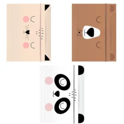 Carpeta A4 3 solapas tacto suave BEBE Friends con goma oso, gato, panda surtidos