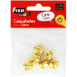 Cascabeles dorados 15mm blíster 6 uds.