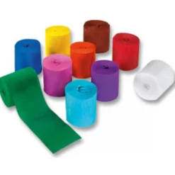 Cintas de papel crespón de colores 5x100cm. 10 unidades