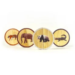 Circles Set 4 puzles magnéticos 2 piezas animales salvajes