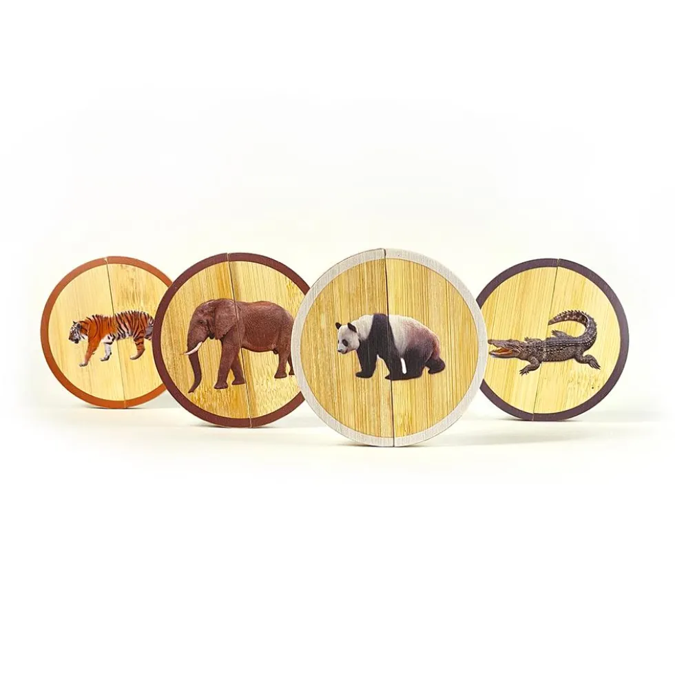 Circles Set 4 puzles magnéticos 2 piezas animales salvajes