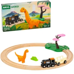 Circuito tren circular Jurásico madera