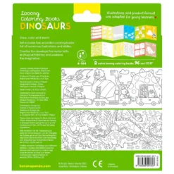Colorea y aprende con dinosaurios, cuadernos para colorear extra largos
