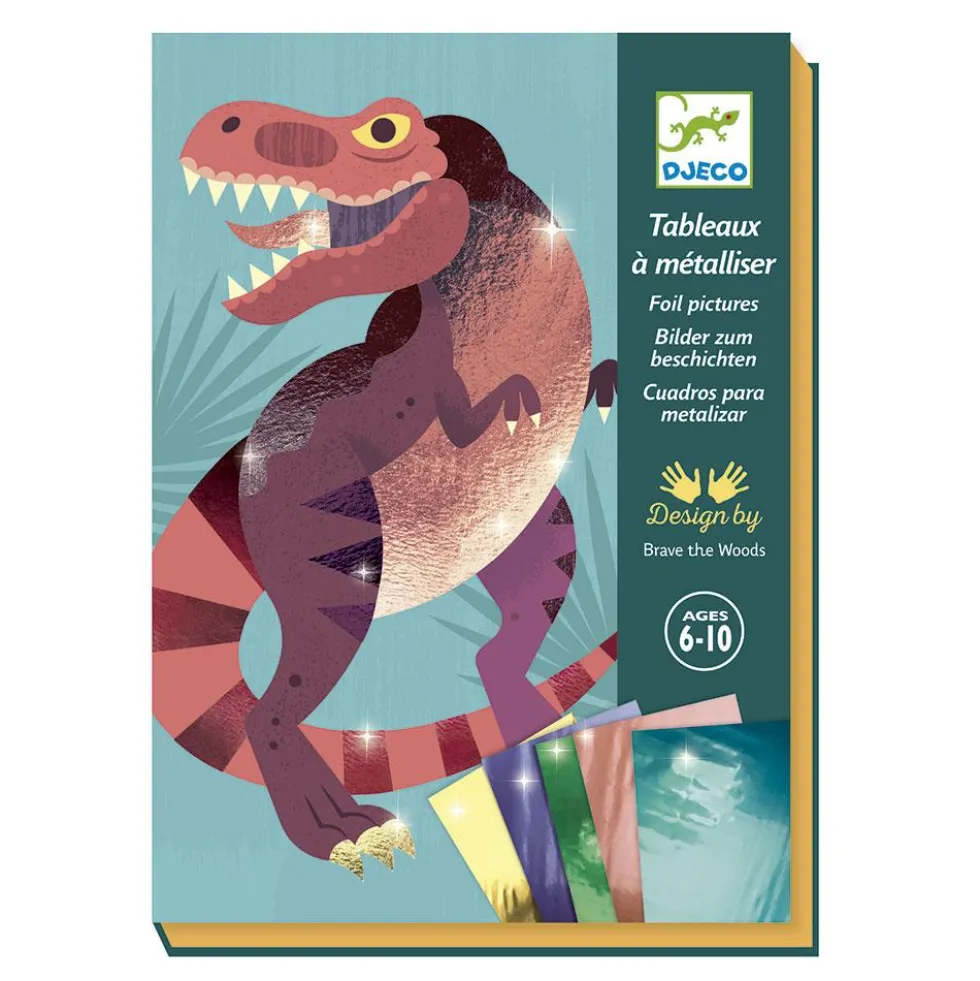 Crea cuadros metalizados dinosaurios