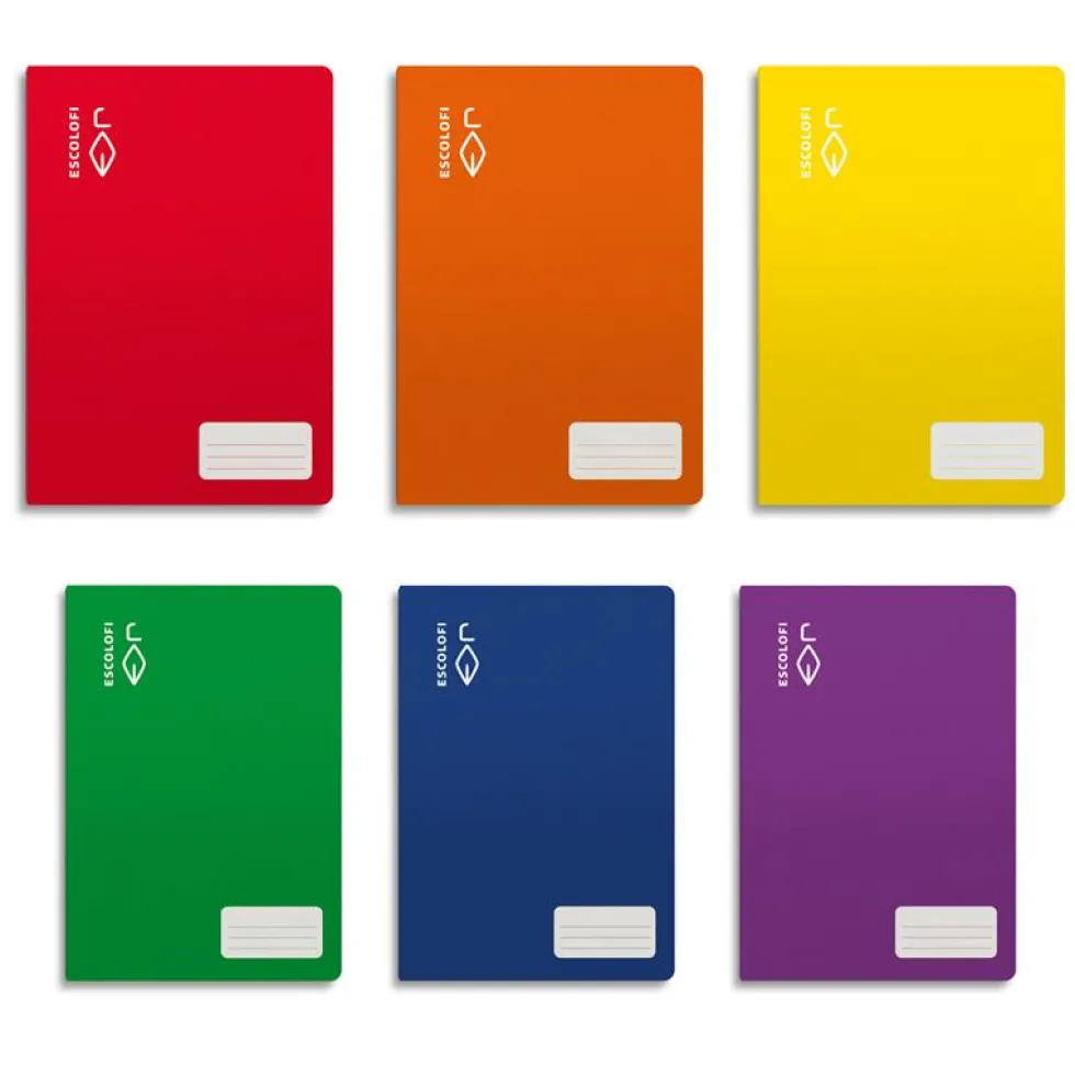 Cuaderno A4 cuadro 4mm. 32 hojas colores surtidos Escolofi