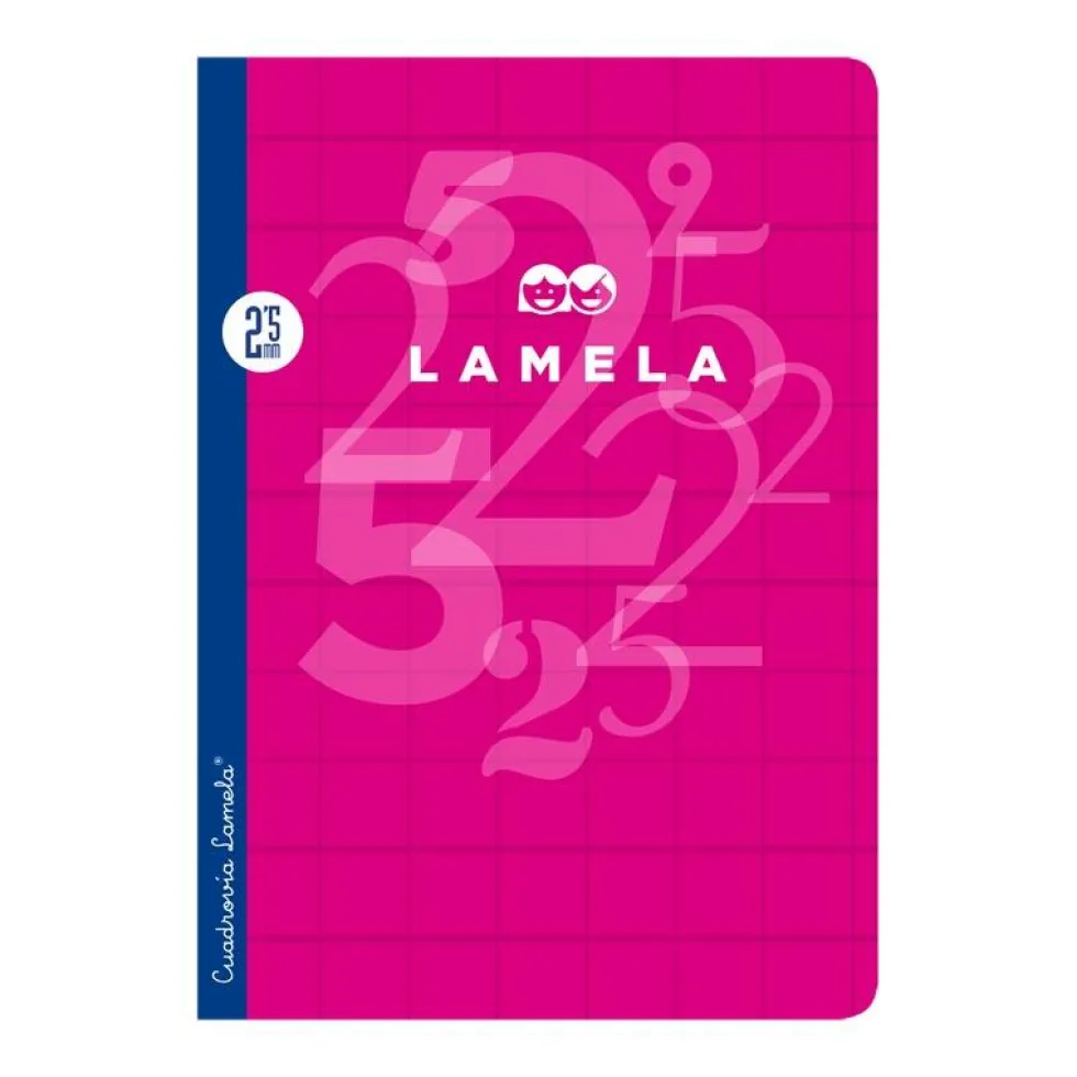 Cuaderno A4 cuadrovía 2,5mm. 50 hojas tapa cartoncillo plastificado colores surtidos