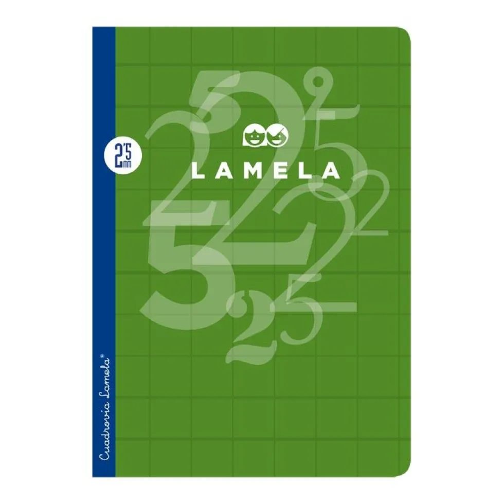 Cuaderno A4 cuadrovía 2,5mm. 50 hojas tapa cartoncillo plastificado colores surtidos