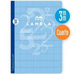 Cuaderno cuarto cuadrovía 3mm. 50 hojas tapas de cartoncillo plastificado colores surtidos