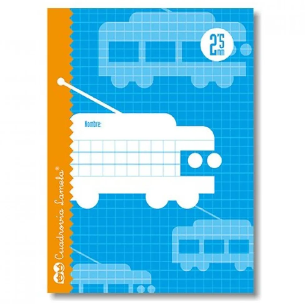 Cuaderno cuarto cuadrovía 2,5mm. 30 hojas tapas cartoncillo plastificado