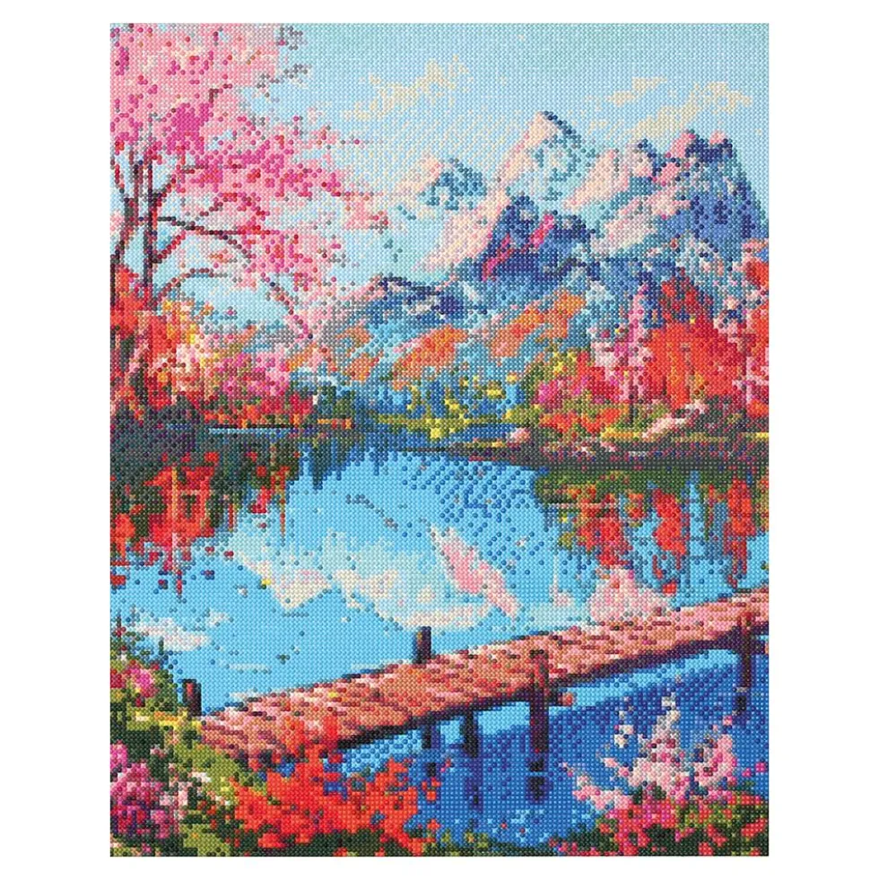 Cuadro mosaico con diamantes lago 40x50cm Diamond painting