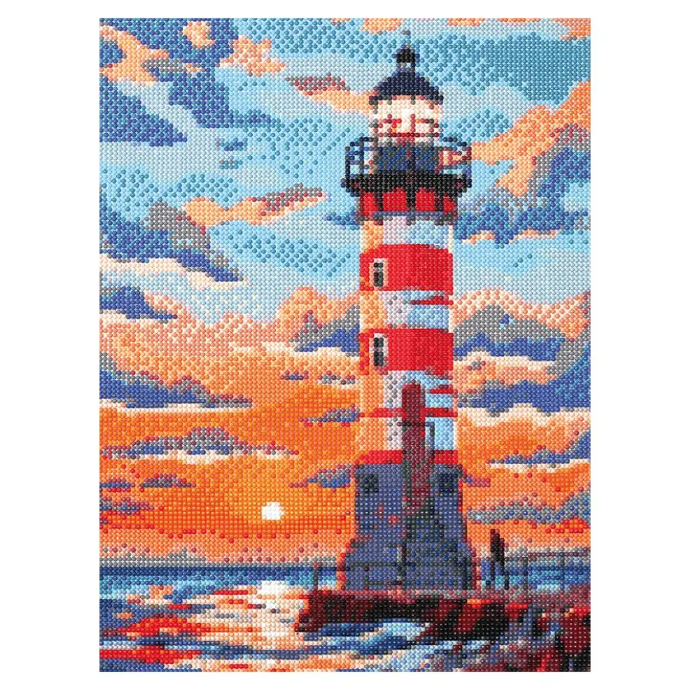 Cuadro mosaico con diamantes faro 30x40cm Diamond painting