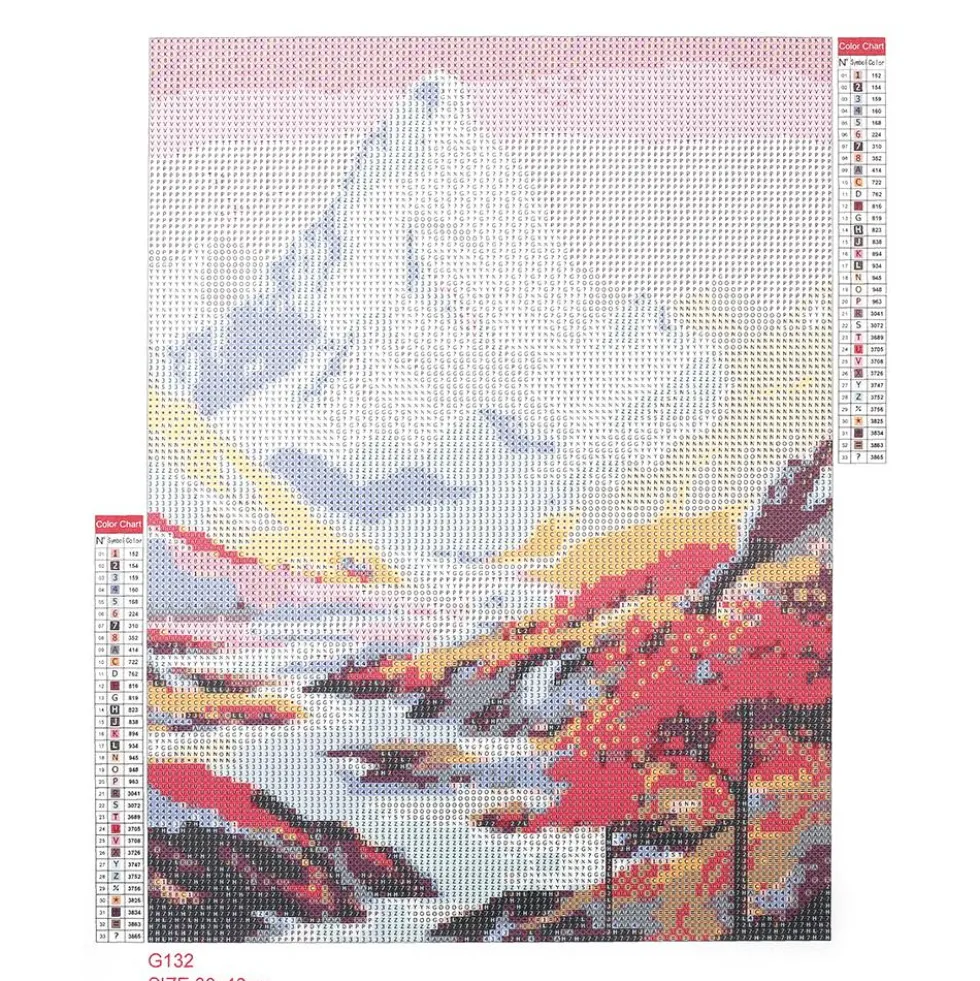 Cuadro mosaico con diamantes montaña 30x40cm Diamond painting