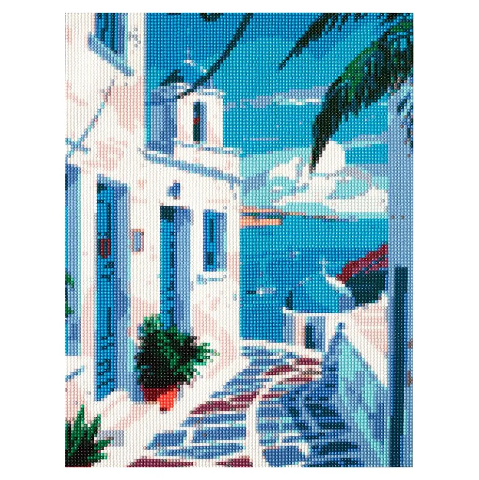 Cuadro mosaico con diamantes Grecia 30x40cm Diamond painting