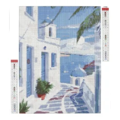Cuadro mosaico con diamantes Grecia 30x40cm Diamond painting