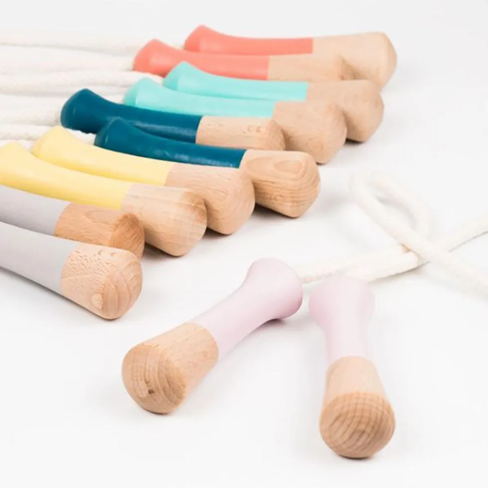 Cuerda de saltar 2m mango madera