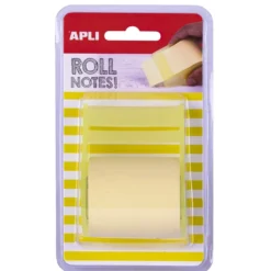 Dispensador notas adhesivas amarillo 50mm x 8m
