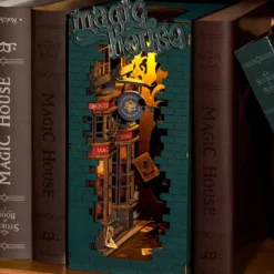 DIY soporte libros 3D madera Magic House miniatura