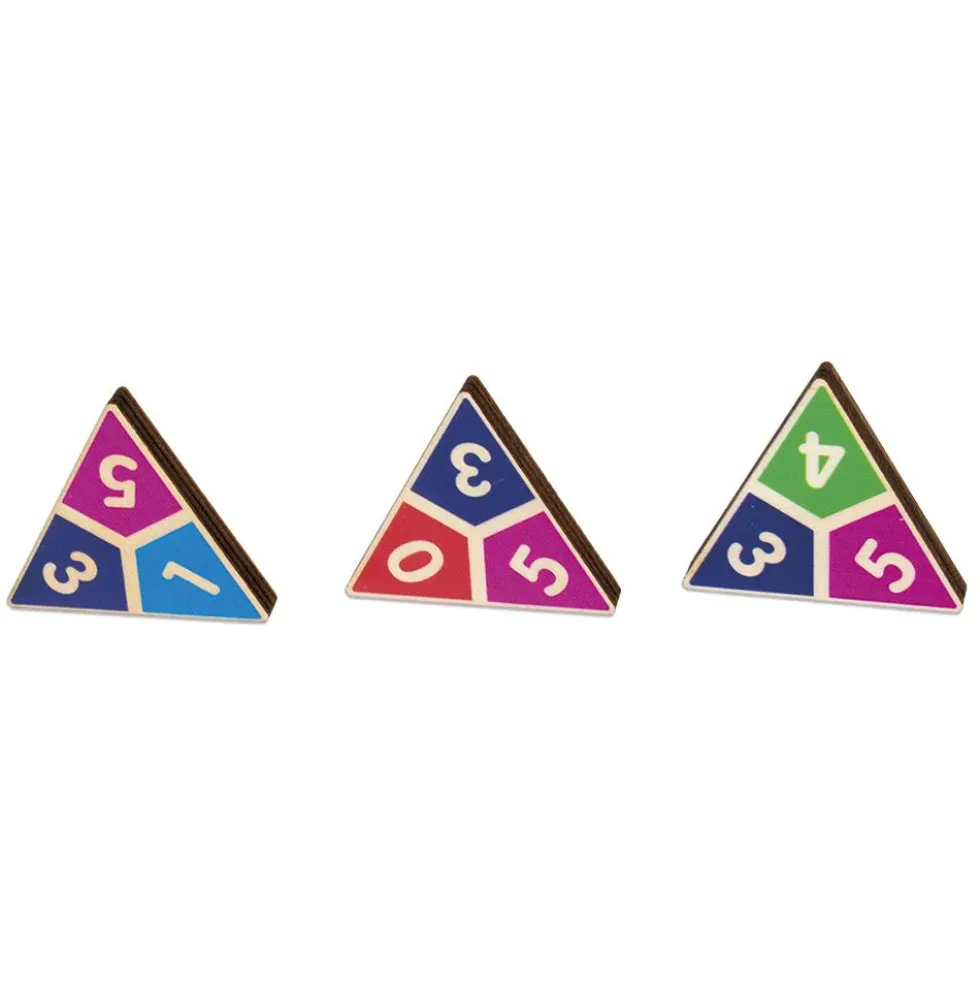 Dominó triangular en caja de metal