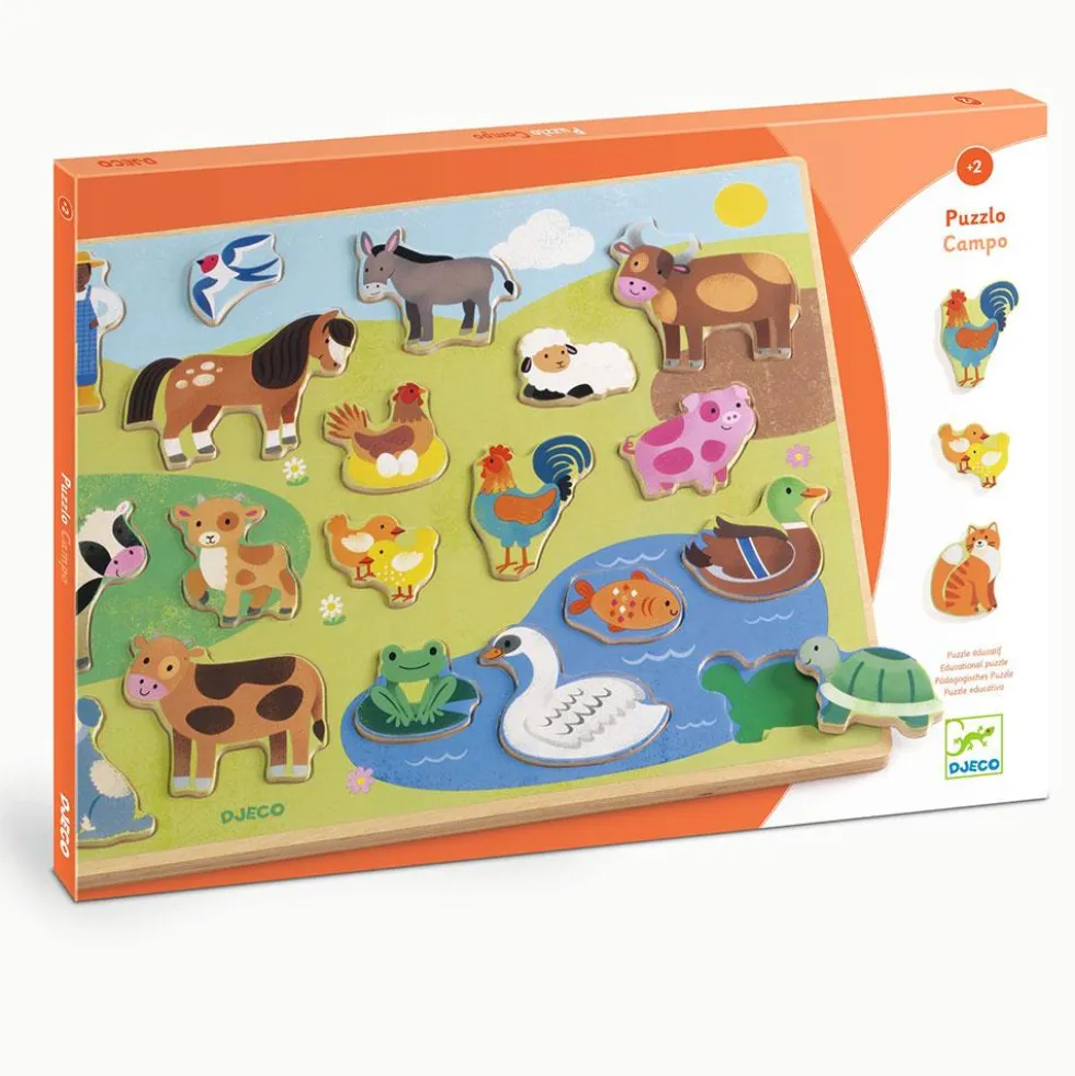 Encaje Puzzlo granja de madera