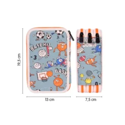 Estuche 3 pisos Sports 19,5x13x7,5cm